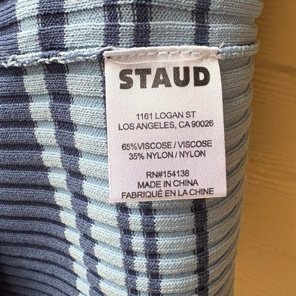 STAUD Long Sleeve Dress in Black and Blue - Picture 7 of 7